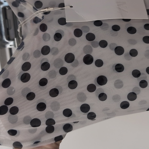 Zara Black and White Ecru Polka Dot Maxi Dress 5039/226 L NWT - Picture 12 of 16